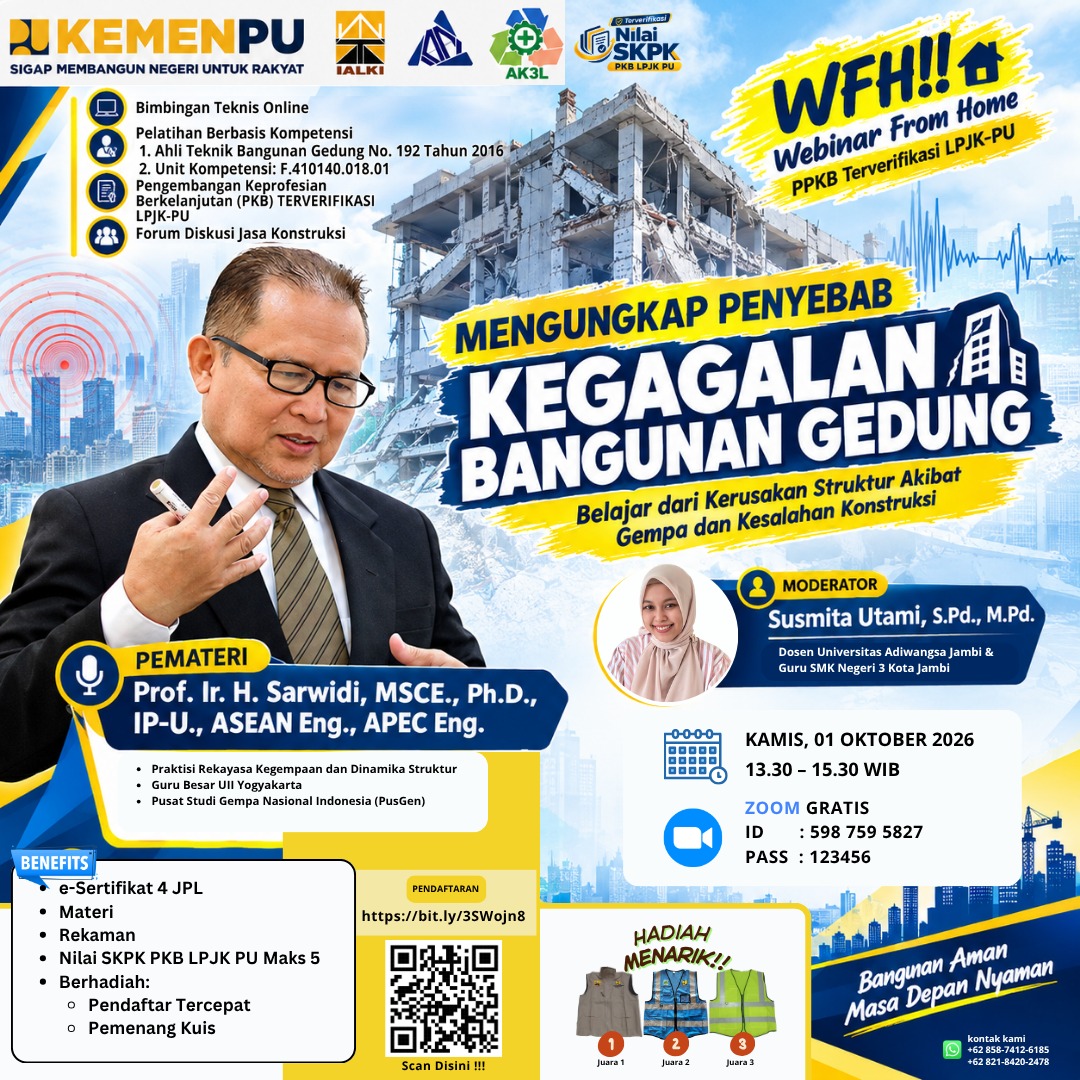 Bimbingan Teknis Online, Pelatihan Berbasis Kompetensi, Pengembangan Keprofesian Berkelanjutan (PKB) LPJK-PU : FORUM DISKUSI JASA KONSTRUKSI