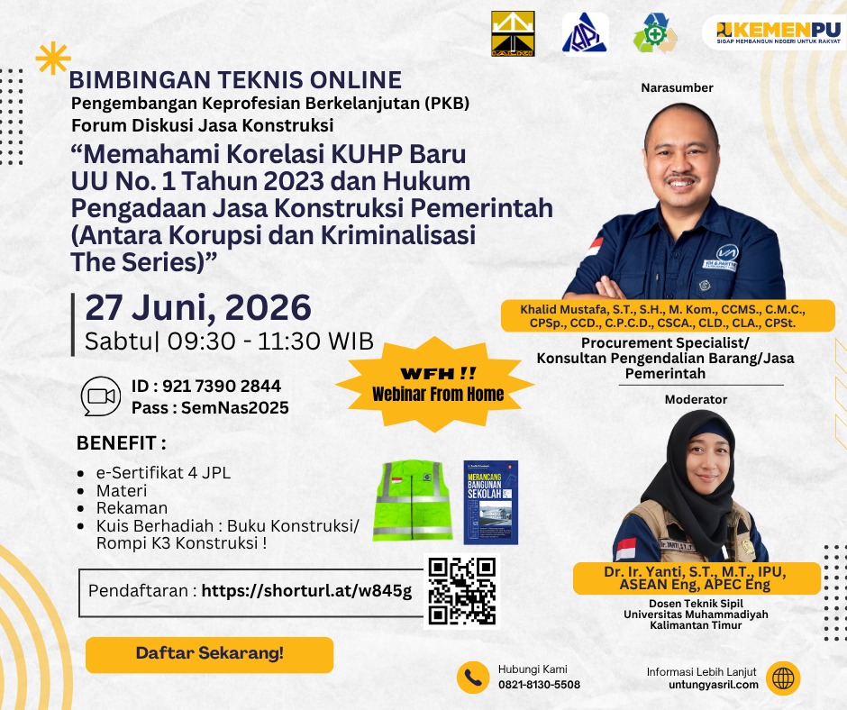 Bimbingan Teknis Online Pengembangan Keprofesian Berkelanjutan (PKB) Kementerian PU-LPJK