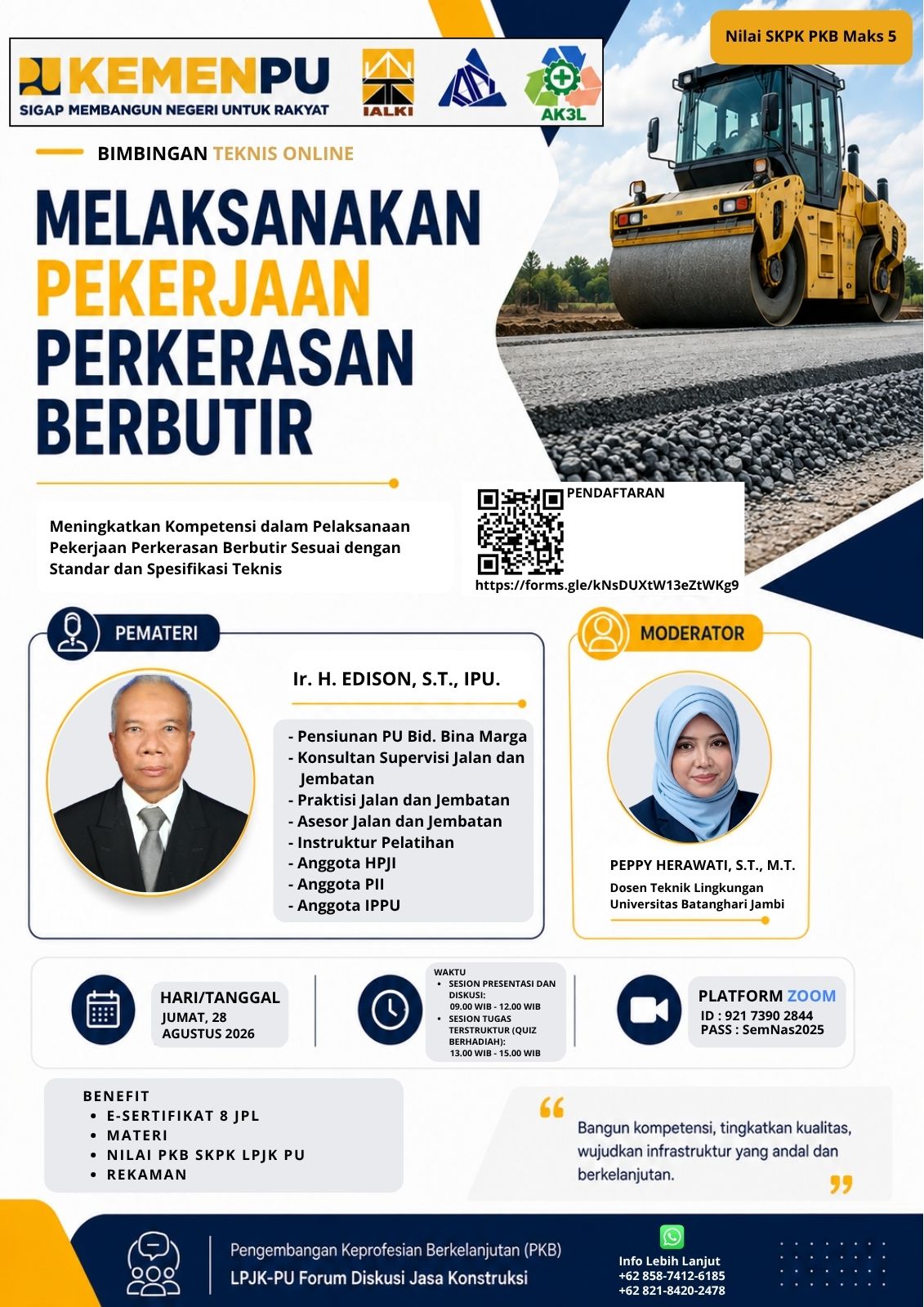 Bimtek Online Pengembangan Keprofesian Berkelanjutan (PKB) LPJK-PU : FORUM DISKUSI JASA KONSTRUKSI