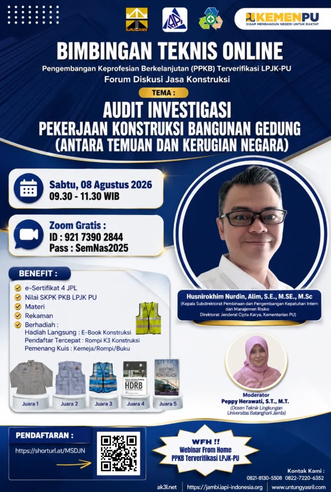 Bimbingan Teknis Online Pengembangan Keprofesian Berkelanjutan Kementerian-PU LPJK