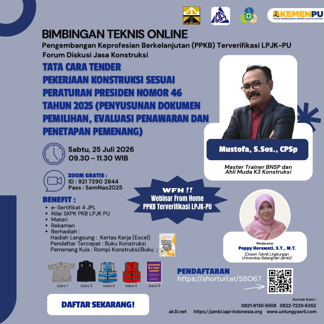 Bimbingan Teknis Online Pengembangan Keprofesian Berkelanjutan Kementerian-PU LPJK