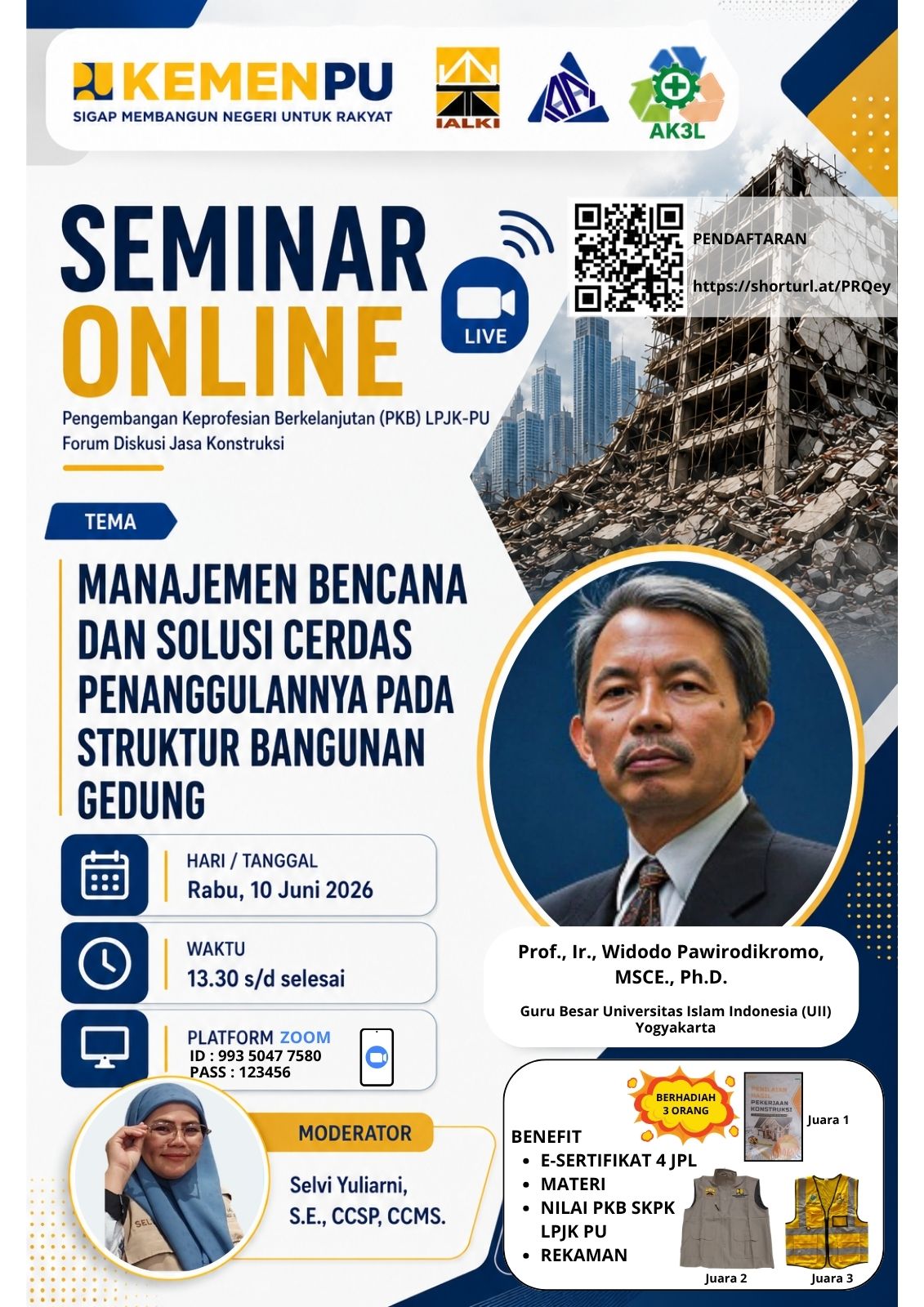 Seminar Online Pengembangan Keprofesian Berkelanjutan (PKB) LPJK-PU